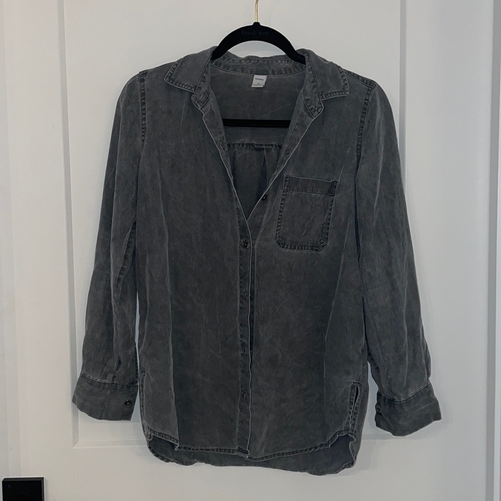 Worn Denim Button Up